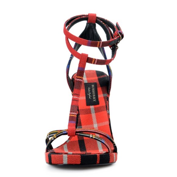 Burberry "London" Canvas High Heels Sandals Shoes - Picture 5 of 8